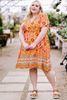 Picture of PLUS SIZE FLORAL V NECK MIDI DRESS